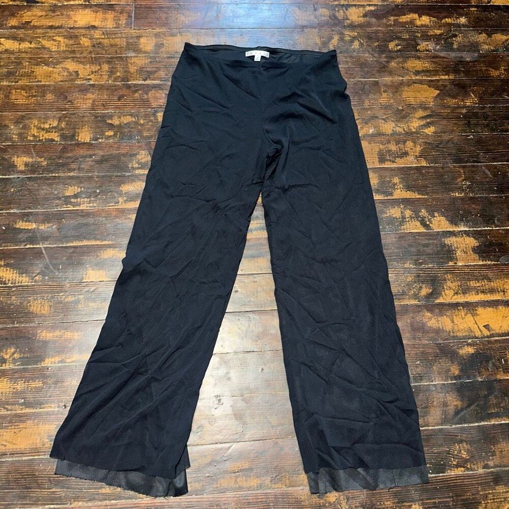 CAbi black layered business straight leg M minimalist pants